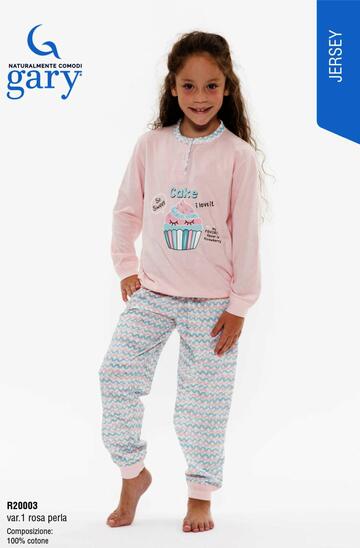 Pigiama da bambina in jersey di cotone Gary R30003 Tg.8/10 anni - CIAM Centro Ingrosso Abbigliamento